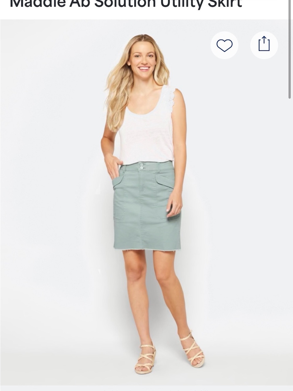 Democracy Ab Solution Utility Skirt in Sage Green - Size 2